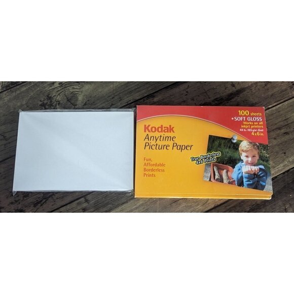 VTG 2002 Kodak Anytime Picture Paper for Inkjet Prints 2 PKS 100 Sheets 4x6” New - Picture 1 of 7